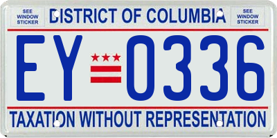 DC license plate EY0336