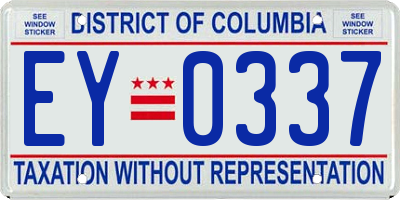 DC license plate EY0337