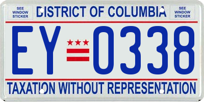 DC license plate EY0338