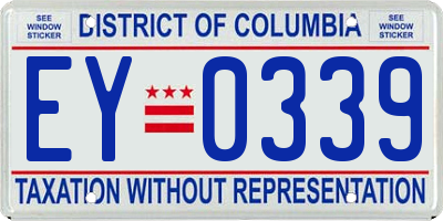 DC license plate EY0339