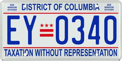 DC license plate EY0340