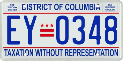 DC license plate EY0348