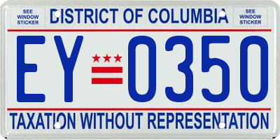 DC license plate EY0350