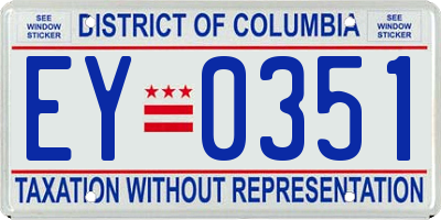 DC license plate EY0351