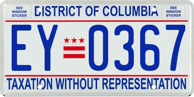 DC license plate EY0367