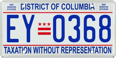 DC license plate EY0368