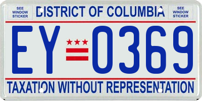 DC license plate EY0369