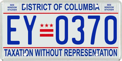 DC license plate EY0370