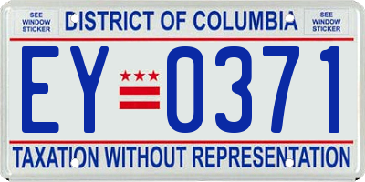 DC license plate EY0371