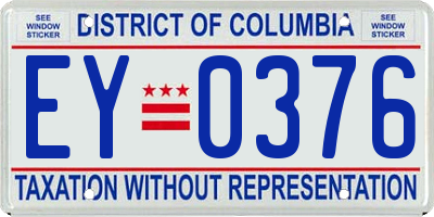 DC license plate EY0376