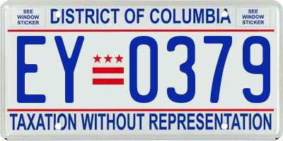 DC license plate EY0379