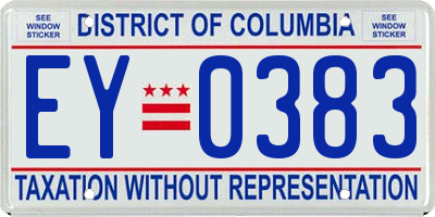 DC license plate EY0383