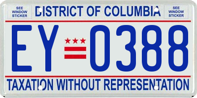 DC license plate EY0388