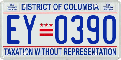 DC license plate EY0390