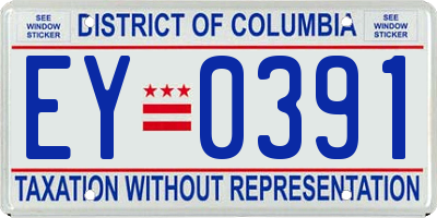 DC license plate EY0391