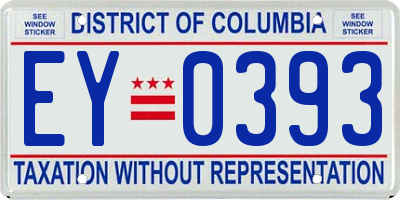 DC license plate EY0393