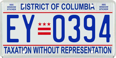 DC license plate EY0394