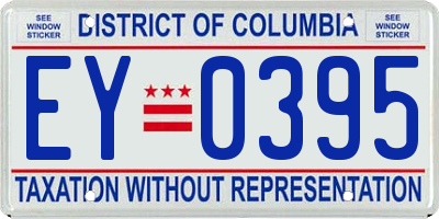 DC license plate EY0395