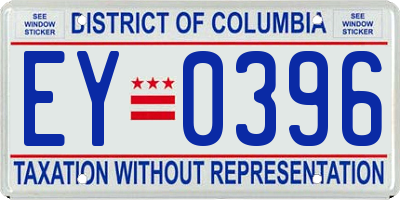 DC license plate EY0396