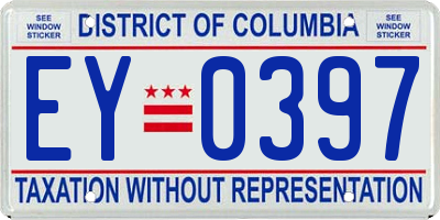 DC license plate EY0397