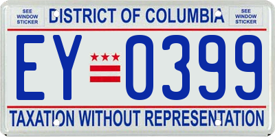 DC license plate EY0399