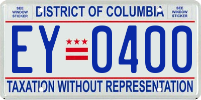 DC license plate EY0400