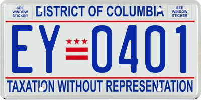 DC license plate EY0401