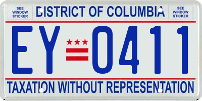 DC license plate EY0411