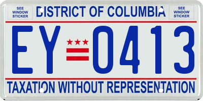 DC license plate EY0413