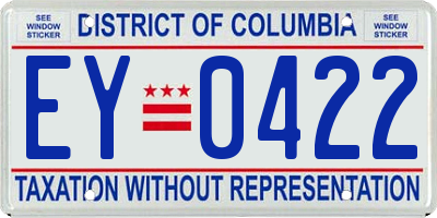 DC license plate EY0422