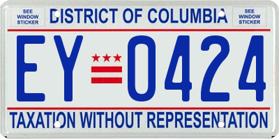 DC license plate EY0424