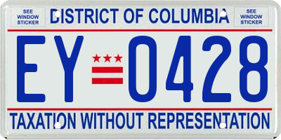 DC license plate EY0428