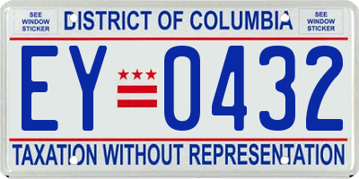 DC license plate EY0432