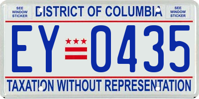 DC license plate EY0435