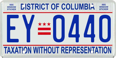 DC license plate EY0440