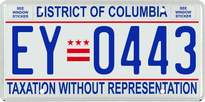 DC license plate EY0443