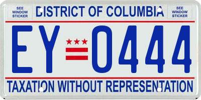 DC license plate EY0444