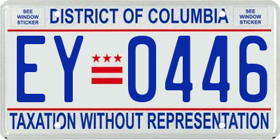 DC license plate EY0446