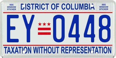 DC license plate EY0448