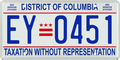 DC license plate EY0451