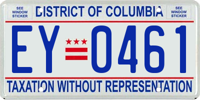 DC license plate EY0461
