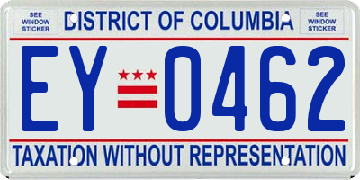 DC license plate EY0462