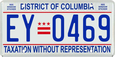DC license plate EY0469