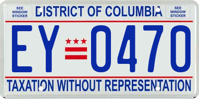 DC license plate EY0470