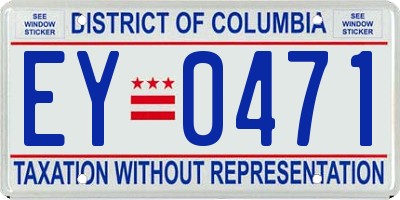 DC license plate EY0471