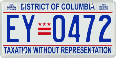 DC license plate EY0472