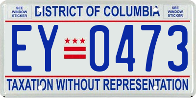 DC license plate EY0473