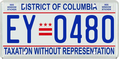 DC license plate EY0480