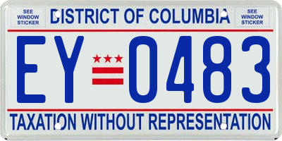 DC license plate EY0483