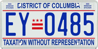 DC license plate EY0485